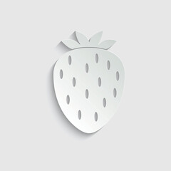 paper strawberry icon vector fruit fresh sign  