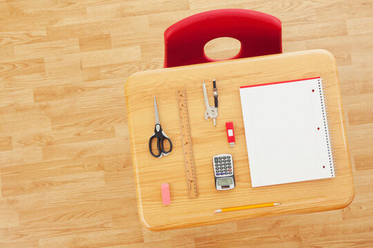Supplies: School Desk with Supplies