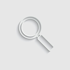 paper magnifying glass flat vector search icon