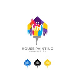 House Painting logo design vector template