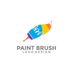 Paint Brush icon Logo vector template 
