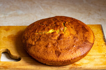 Homemade cupcake, flavored, with cracks