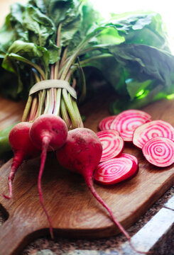 Chioggia beets from the farmers market