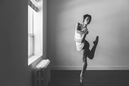 Studio portrait of female dancer