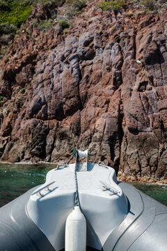 Boat Entering A Cave At The Cote D Azur