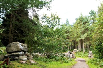 Entrance to the Druid's Temple, Swinton Estate, Swinton, Ripon, North Yorkshire, England.