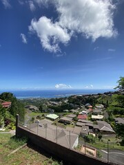 Fototapeta na wymiar Quartier résidentiel à Tahiti, Polynésie française
