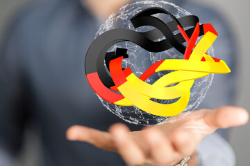 3D map of Germany. Map of Germany land