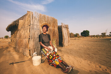 Portrait of an African Hambukushu woman