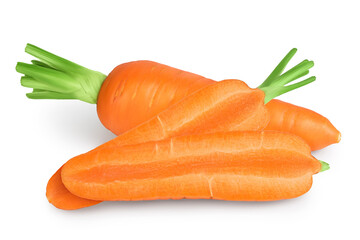 Carrot isolated on white background with clipping path and full depth of field
