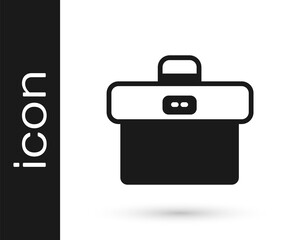 Black Briefcase icon isolated on white background. Business case sign. Business portfolio. Vector.