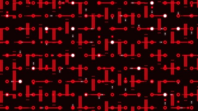 Abstract Grid Matrix Background with Alien Symbols Concept Loop Animation