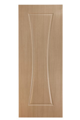 Closed wood door isolated in white background

