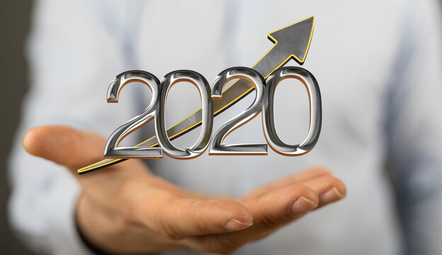 The 2020 Business Year Up Goals And Success Illustration