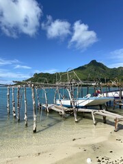 Fototapeta na wymiar Port de pêche à Maupiti, Polynésie française 