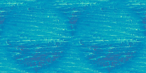 Vintage Wood Wall. Painted Marble Pattern. Blue 