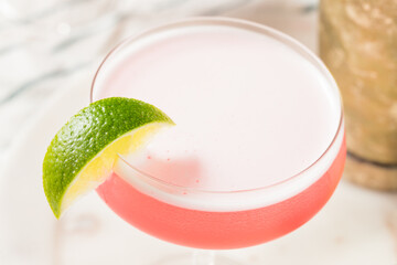 Refreshing Cold Pink Cosmopolitan Cocktail