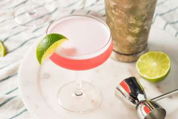 Refreshing Cold Pink Cosmopolitan Cocktail