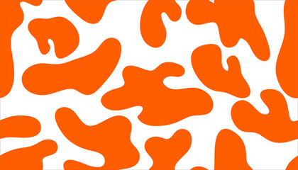 Vector illustration. Abstract modern seamless pattern with orange blots on a white. Hand drawn simple doodle clipart in a trendy minimalism style. For banner,  fabric, textile, wrapping, baby projects