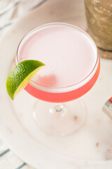 Refreshing Cold Pink Cosmopolitan Cocktail