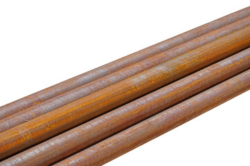 Metal pipe on white background