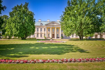 Historic palace in the town of Walewice, Poland.
