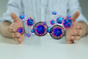 Corona Virus Healthcare Concept. Coronavirus protection Pandemic Sars Fever.