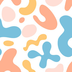 Hand drawn various shapes. Abstract contemporary modern trendy vector illustration. Stamp texture. Abstract geometric colorful shapes. Vector