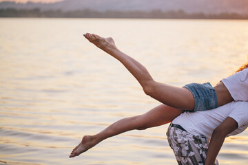 Young couple having fun