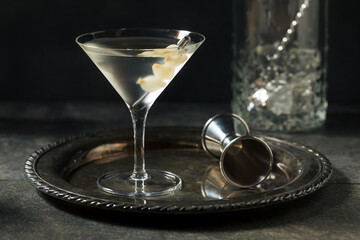 Boozy Dry Gin Gibson Martini