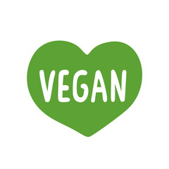 Vegan vector icon, heart food label, symbol of eco lifestyle.