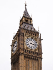 Fototapeta na wymiar Upper part of Big Ben clock in London, England, UK