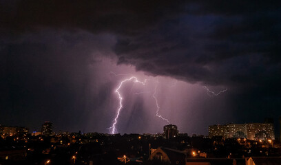 lightning strike at night