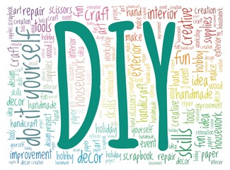 Do it yourself - DIY vector illustration word cloud isolated on a white background.