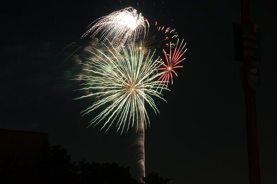 A Beautiful Display Of Fireworks At The 2019 Katy Mills Firework Show For July 4th