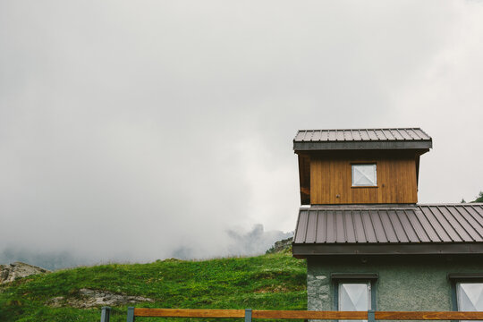 Hut in a mountains