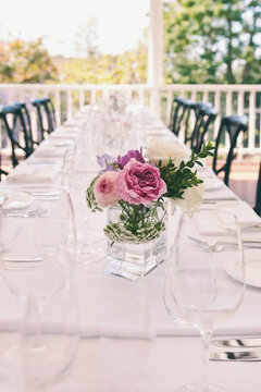 long table at a wedding