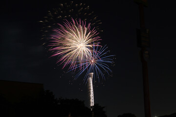A beautiful display of fireworks at the 2019 Katy Mills firework show for July 4th