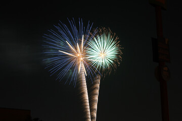 A beautiful display of fireworks at the 2019 Katy Mills firework show for July 4th