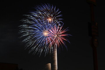 A beautiful display of fireworks at the 2019 Katy Mills firework show for July 4th