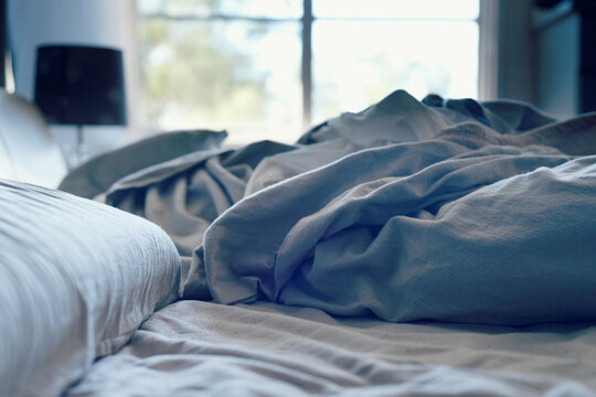 unmade bed