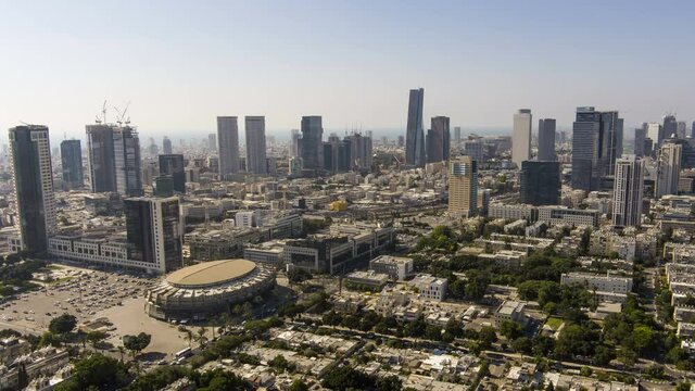 [Time lapse] South Tel Aviv on a beautiful summer day, aerial drone timelapse 4k, Israel