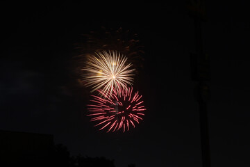 A beautiful display of fireworks at the 2019 Katy Mills firework show for July 4th
