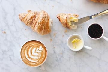 croissant and coffee