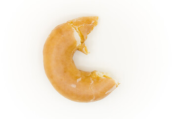 Donut that bit with white isolated background