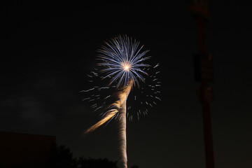A beautiful display of fireworks at the 2019 Katy Mills firework show for July 4th
