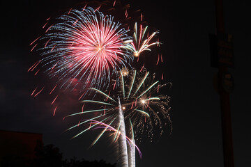 A beautiful display of fireworks at the 2019 Katy Mills firework show for July 4th