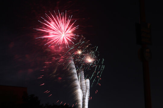 A Beautiful Display Of Fireworks At The 2019 Katy Mills Firework Show For July 4th