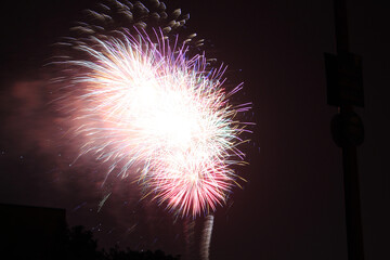 A beautiful display of fireworks at the 2019 Katy Mills firework show for July 4th