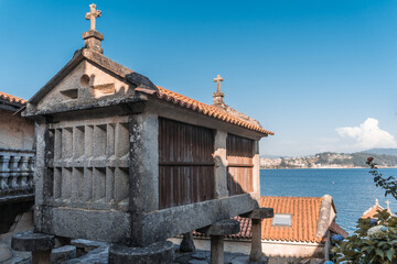 The old town of Combarro has the largest collection of horreos (typical granaries) and Cruceiros...